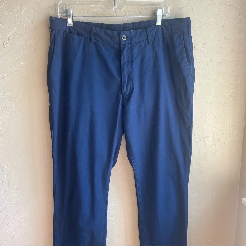 PETER MILLAR  GOLF FLAT FRONT TROUSER PANTS NAVY BLUE 36 X 35 SLIM FIT